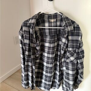 Black, Blue and Gray Plaid Shirt